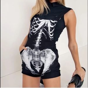 BlackMilk Clothing - Ribs Short Overalls - Size Small